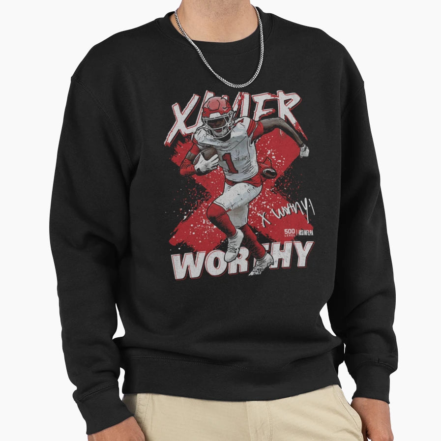 Xavier Worthy Football Action Sweatshirt - Trendy Graphic for Adults - T-Shirt, Sweatshirt, Hoodie