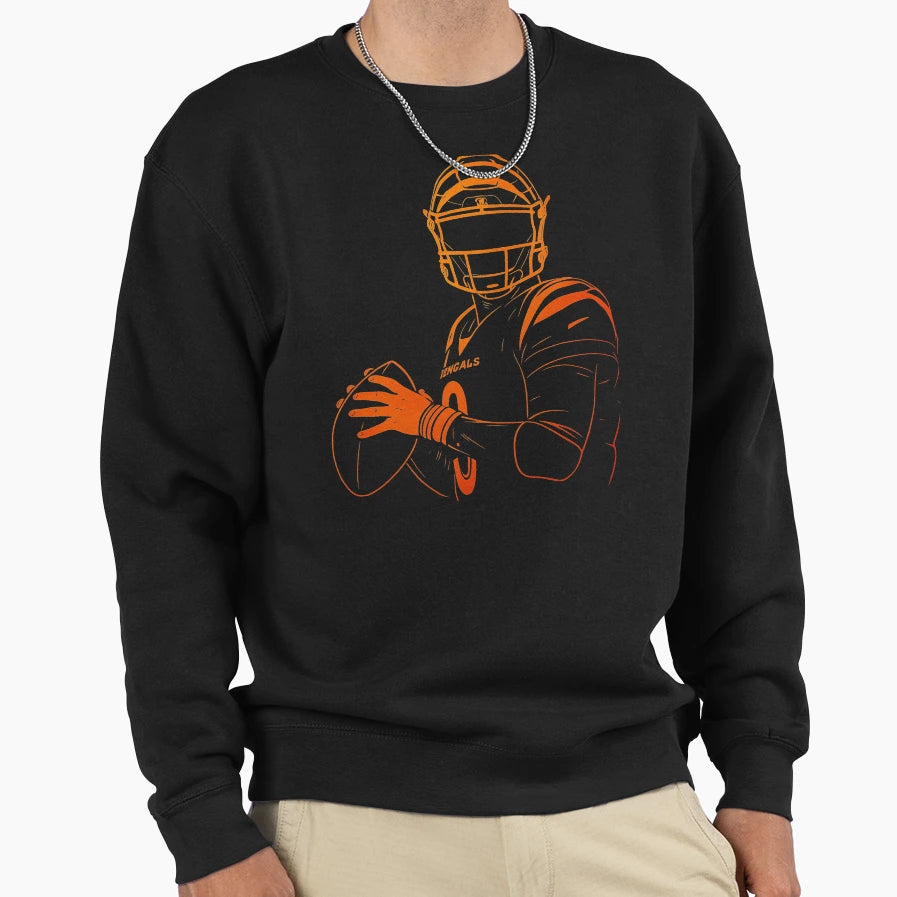 JB Quarterback Line Art Tribute Sweatshirt - Fun Novelty Design for Adults - T-Shirt, Sweatshirt, Hoodie