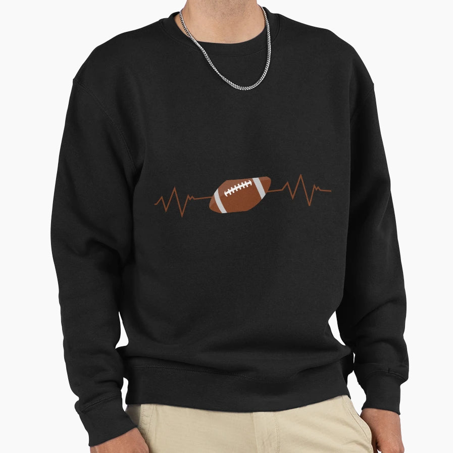 Heartbeat Football American Sweatshirt - Streetwear Style Men Women - T-Shirt, Sweatshirt, Hoodie