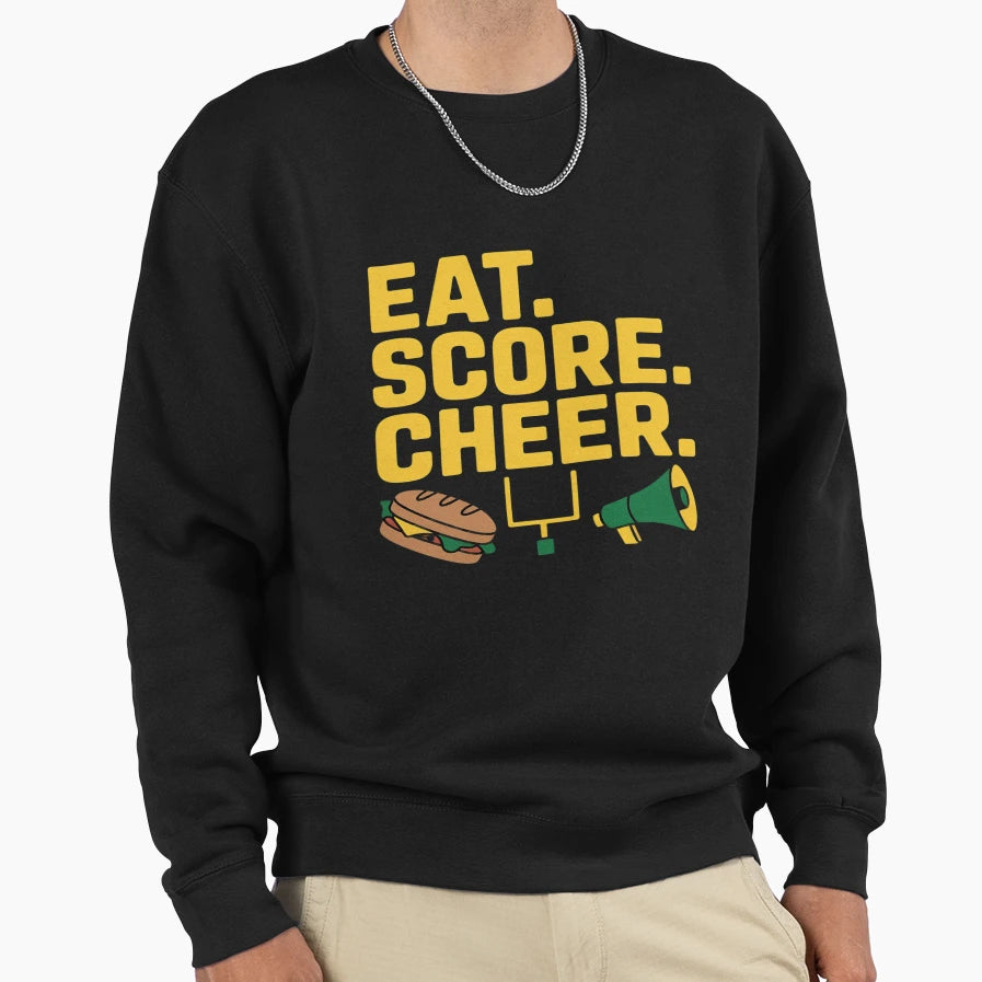 Eat Score Cheer Football Fan Sweatshirt - Fun Novelty Design for Adults - T-Shirt, Sweatshirt, Hoodie