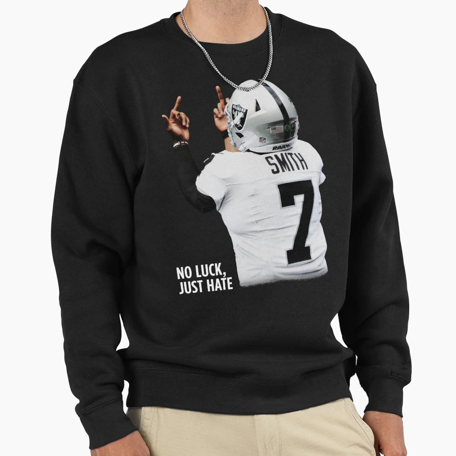 Geno Smith No Luck Just Hate Sweatshirt - Graphic Print for Adults - T-Shirt, Sweatshirt, Hoodie