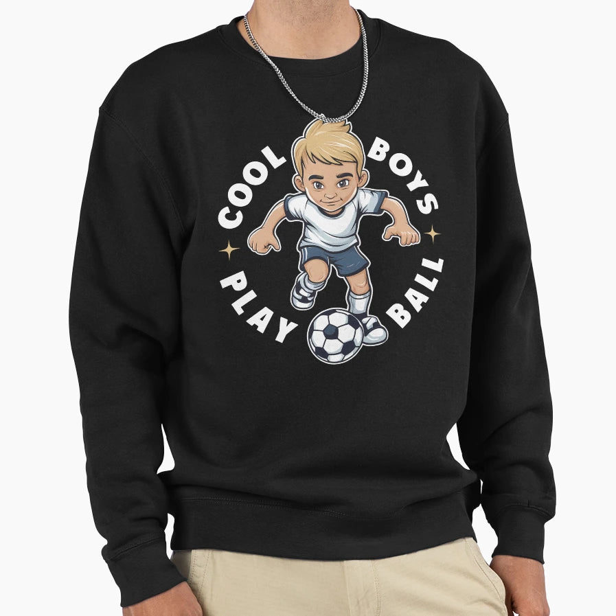 Play Ball Soccer Player Cartoon Sweatshirt - Fun Novelty Design for Adults - T-Shirt, Sweatshirt, Hoodie