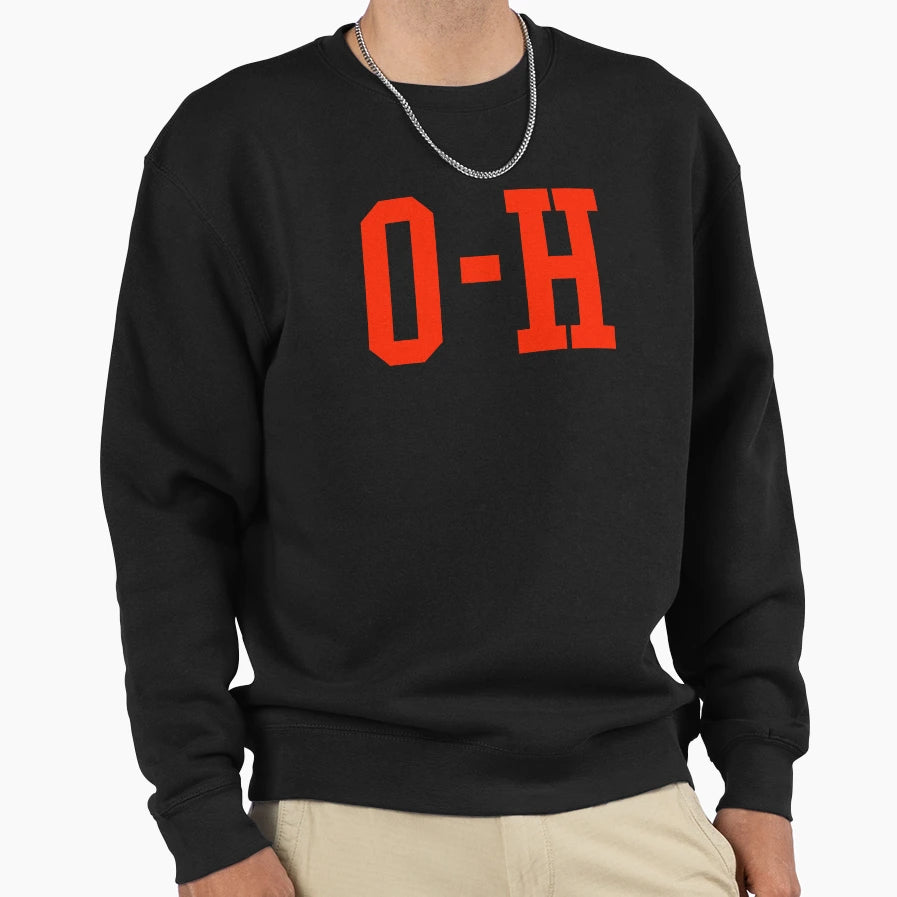 Scarlet Half O H I O Ohio Sweatshirt - Aesthetic Graphic Men Women - T-Shirt, Sweatshirt, Hoodie