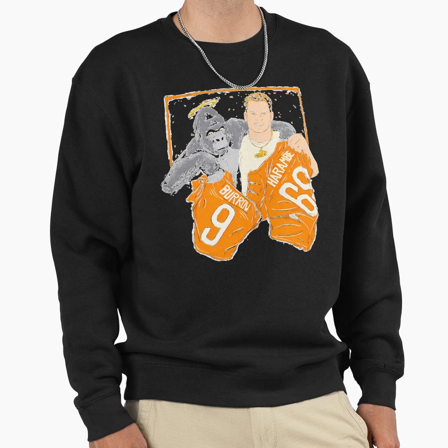 Cincinnati Jersey Swap JB And Harambe Sweatshirt - Unique Graphic Unisex - T-Shirt, Sweatshirt, Hoodie