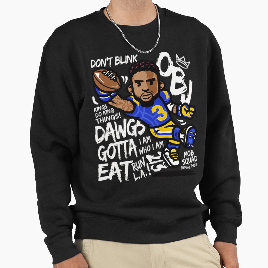 Obj Dawgs Gotta Eat Run L Mob Sweatshirt - Fun Novelty Design for Adults - T-Shirt, Sweatshirt, Hoodie