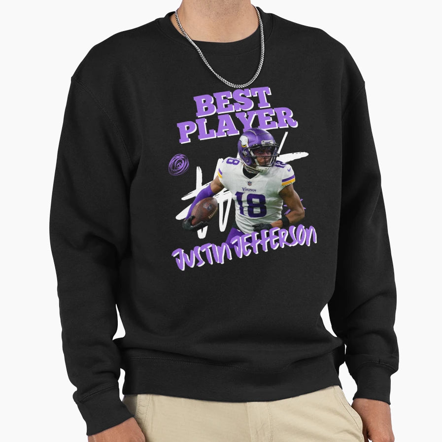Minnesota Vikings Victory JJ Action Sweatshirt - Trendy Graphic Unisex - T-Shirt, Sweatshirt, Hoodie