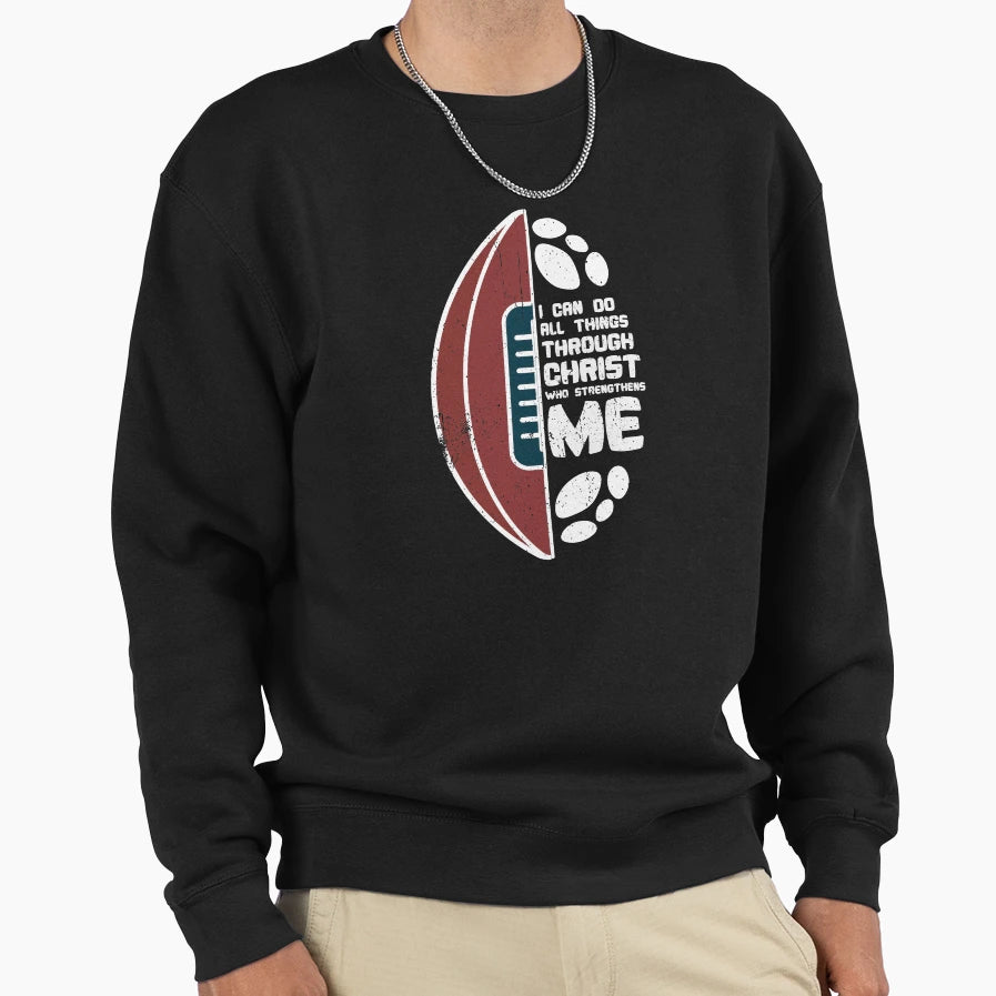 Christian Football I Can Do All Things T-Shirt - Unique Graphic for Adults - T-Shirt, Sweatshirt, Hoodie