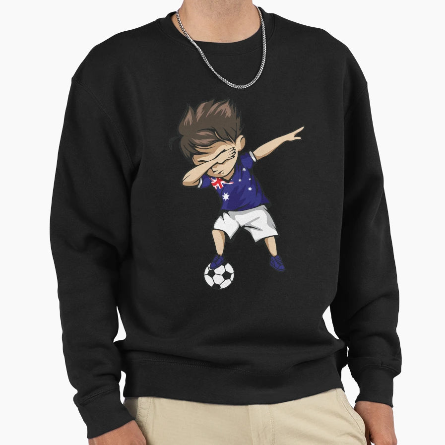 Dabbing Soccer Australia Jersey Sweatshirt - Unique Graphic Men Women - T-Shirt, Sweatshirt, Hoodie