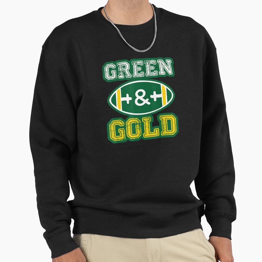 Green And Gold Green Bay Team Fan Sweatshirt - Custom Art Print Men Women - T-Shirt, Sweatshirt, Hoodie