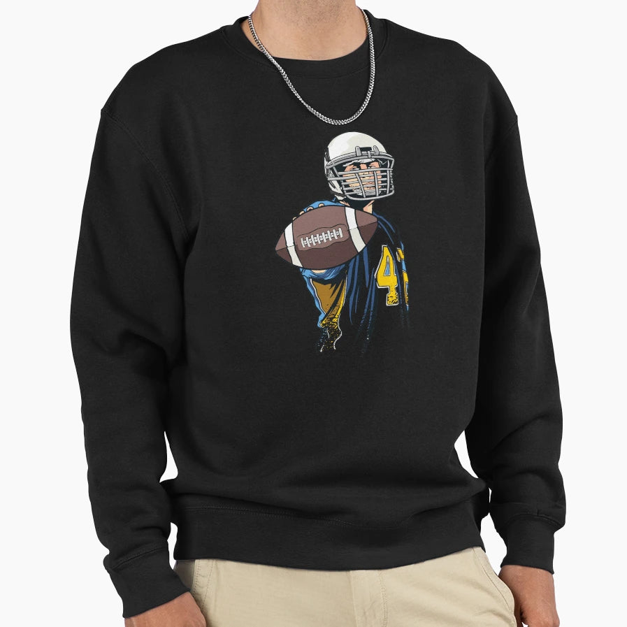 American Football Player Sport Sweatshirt - Fun Novelty Design for Adults - T-Shirt, Sweatshirt, Hoodie