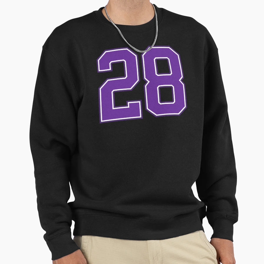 Purple Number 28 Lucky Sports Sweatshirt - Aesthetic Graphic Men Women - T-Shirt, Sweatshirt, Hoodie