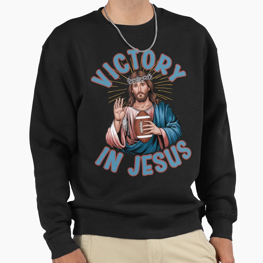 Victory Jesus Faith Strength And Sweatshirt - Graphic Print for Adults - T-Shirt, Sweatshirt, Hoodie