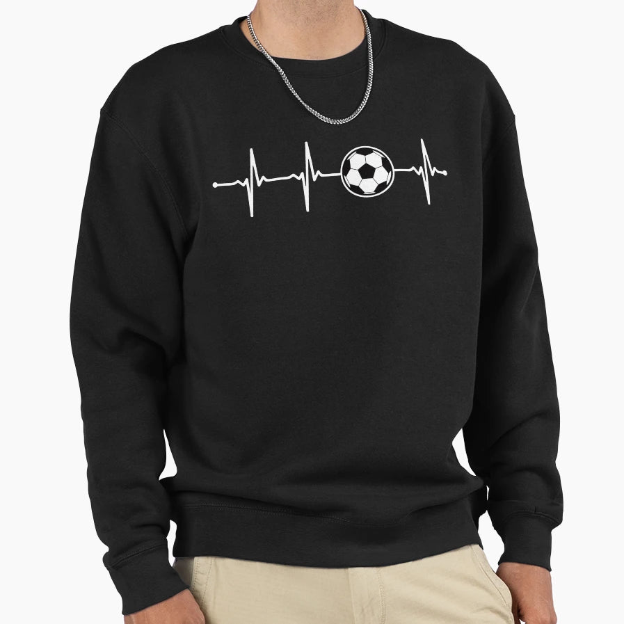 My Heart Beats Soccer Football Ball Sweatshirt - Aesthetic Graphic Unisex - T-Shirt, Sweatshirt, Hoodie