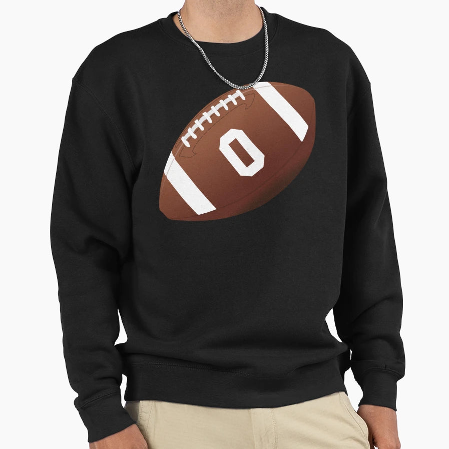 American Football Ball Number 0 Zero Sweatshirt - Trendy Graphic Unisex - T-Shirt, Sweatshirt, Hoodie