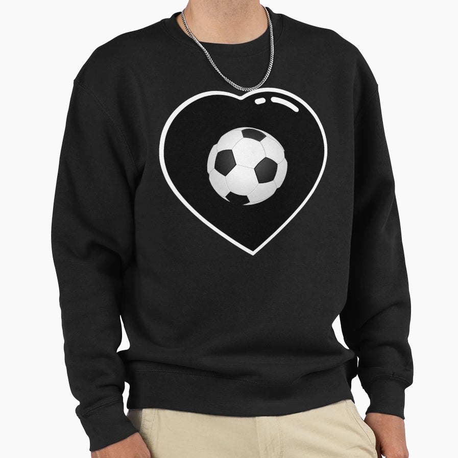 Soccer Football Black Heart Sweatshirt - Casual Everyday Wear for Adults - T-Shirt, Sweatshirt, Hoodie