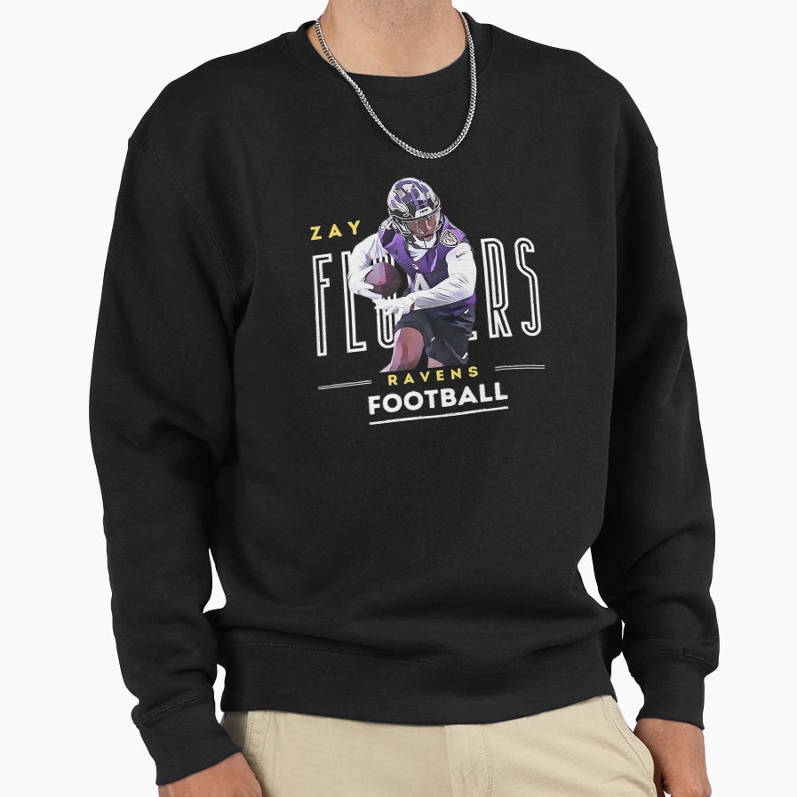 Zay Flowers Ravens Sweatshirt - Trendy Graphic Unisex - T-Shirt, Sweatshirt, Hoodie