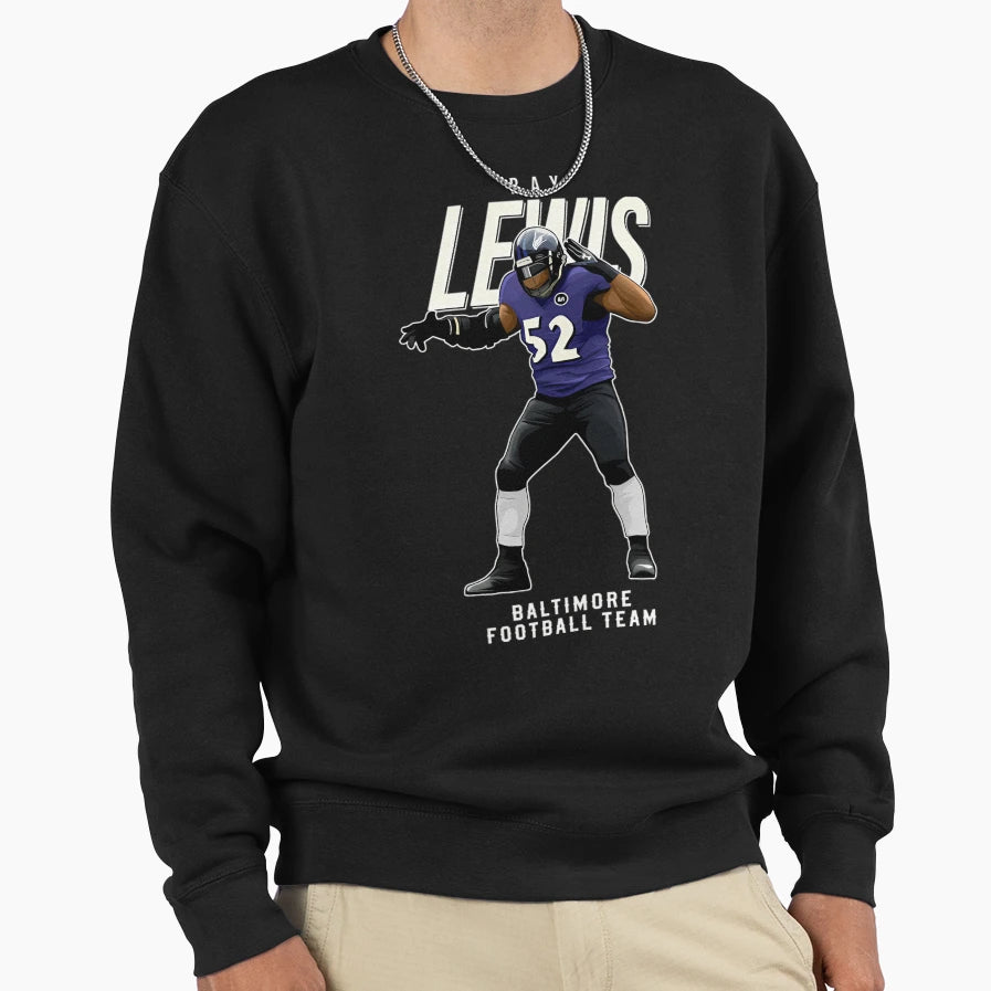 Ray Lewis 52 Baltimore Football Team Sweatshirt - Graphic Print Men Women - T-Shirt, Sweatshirt, Hoodie
