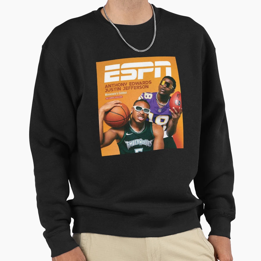 Anthony Edwards JJ Minnesota Sweatshirt - Custom Art Print Unisex - T-Shirt, Sweatshirt, Hoodie