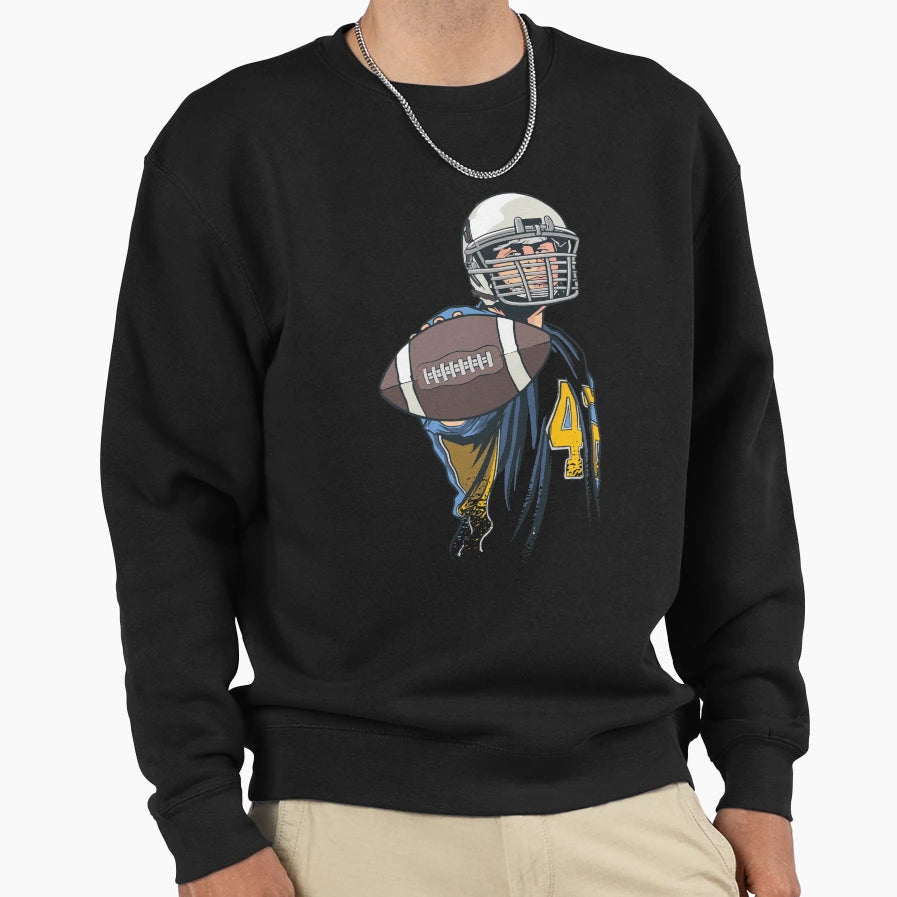 American Football Sports Fitness Player Sweatshirt - Graphic Print Unisex - T-Shirt, Sweatshirt, Hoodie