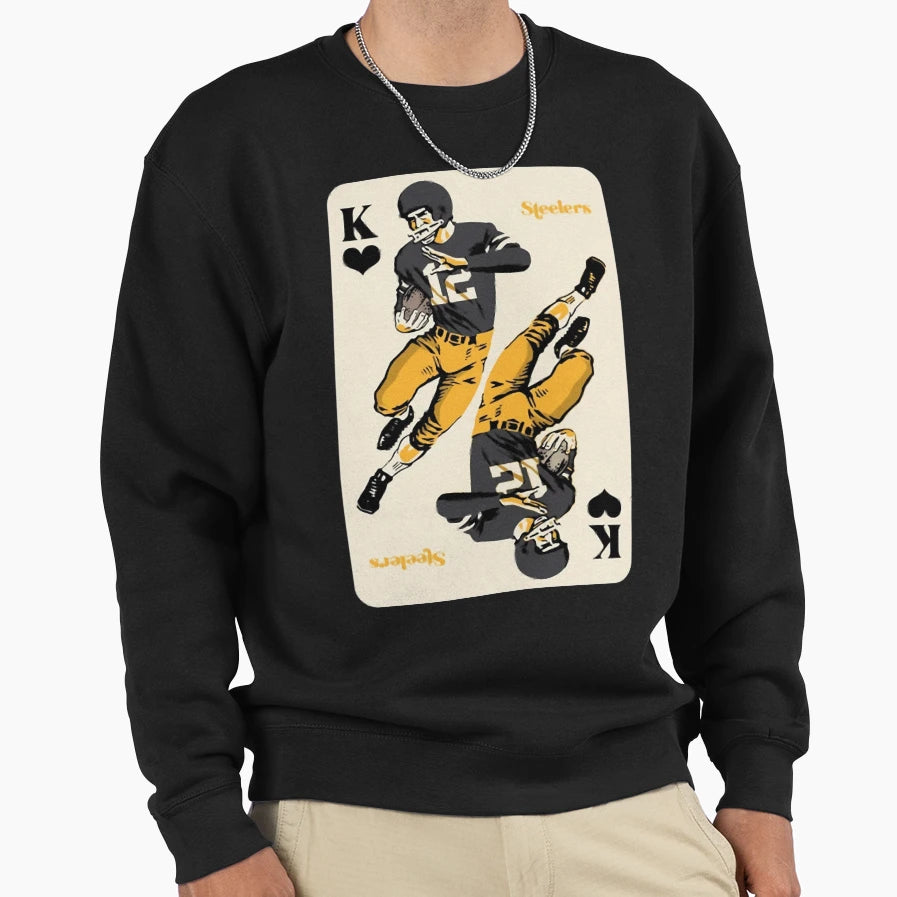 Pittsburgh Steelers King Hearts T-Shirt - Casual Everyday Wear Men Women - T-Shirt, Sweatshirt, Hoodie