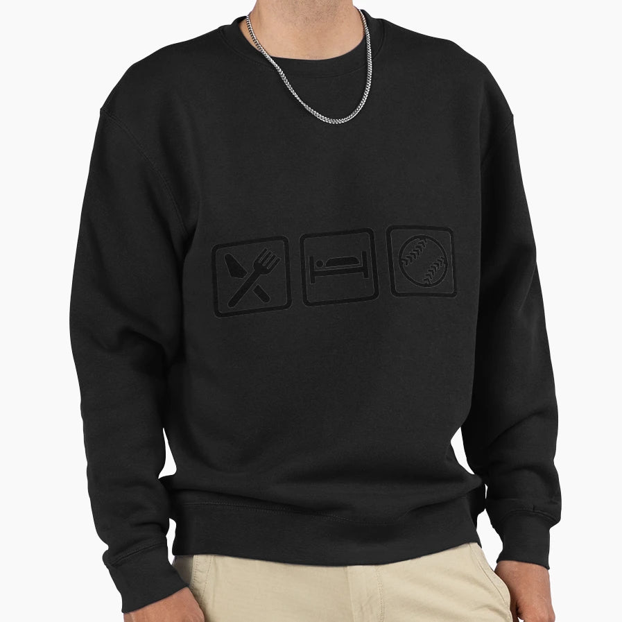 Eat Sleep Softball Sweatshirt - Unique Graphic Men Women - T-Shirt, Sweatshirt, Hoodie