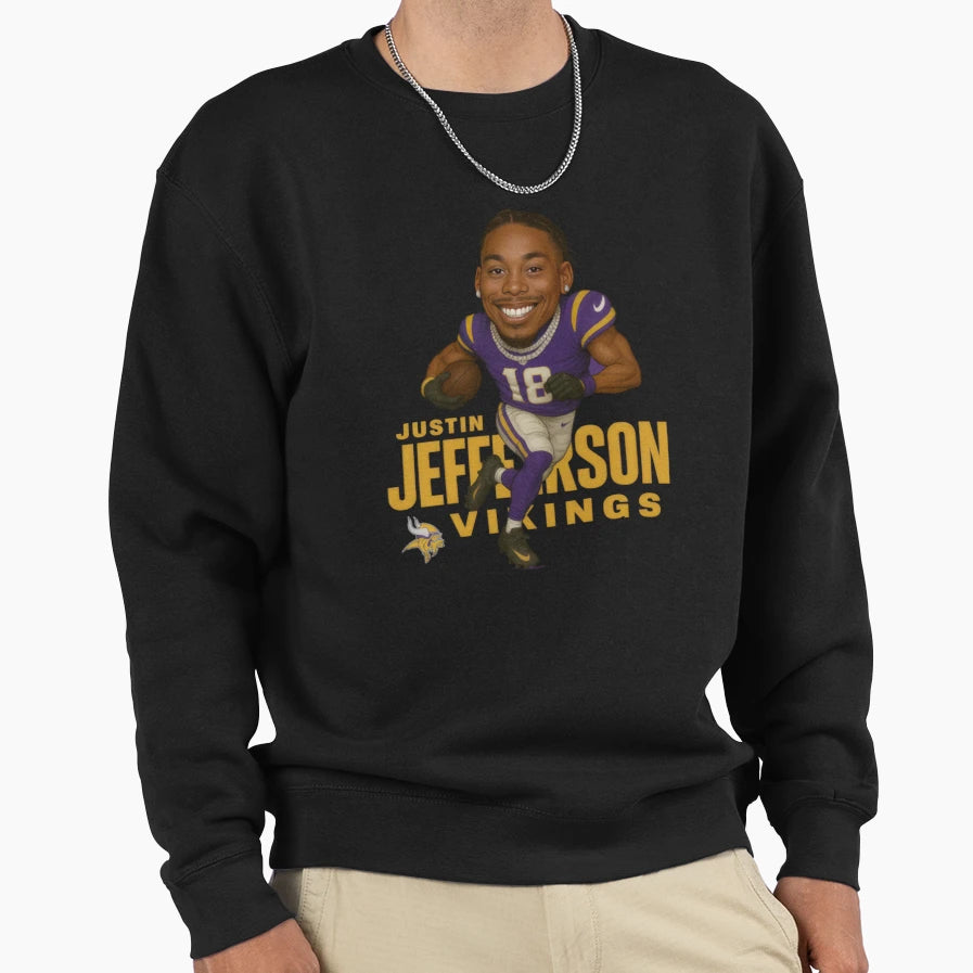 JJ Minnesota Vikings Caricature Sweatshirt - Streetwear Style for Adults - T-Shirt, Sweatshirt, Hoodie