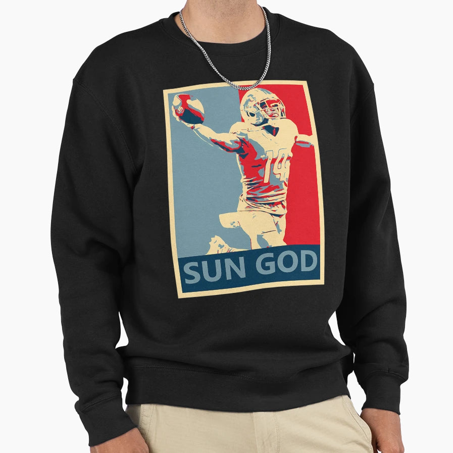 Detroit Football Amon Ra St Brown Sun Sweatshirt - Graphic Print Unisex - T-Shirt, Sweatshirt, Hoodie