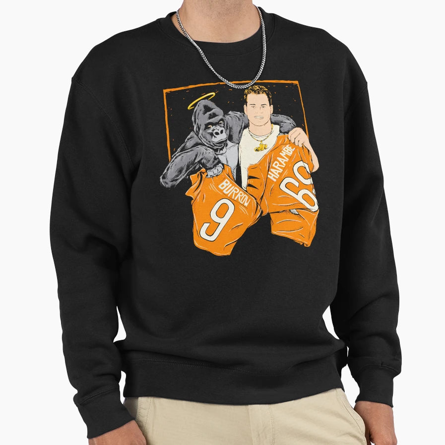 Cincinnati Jersey Swap JB And Harambe Sweatshirt - Unique Graphic Men Women - T-Shirt, Sweatshirt, Hoodie