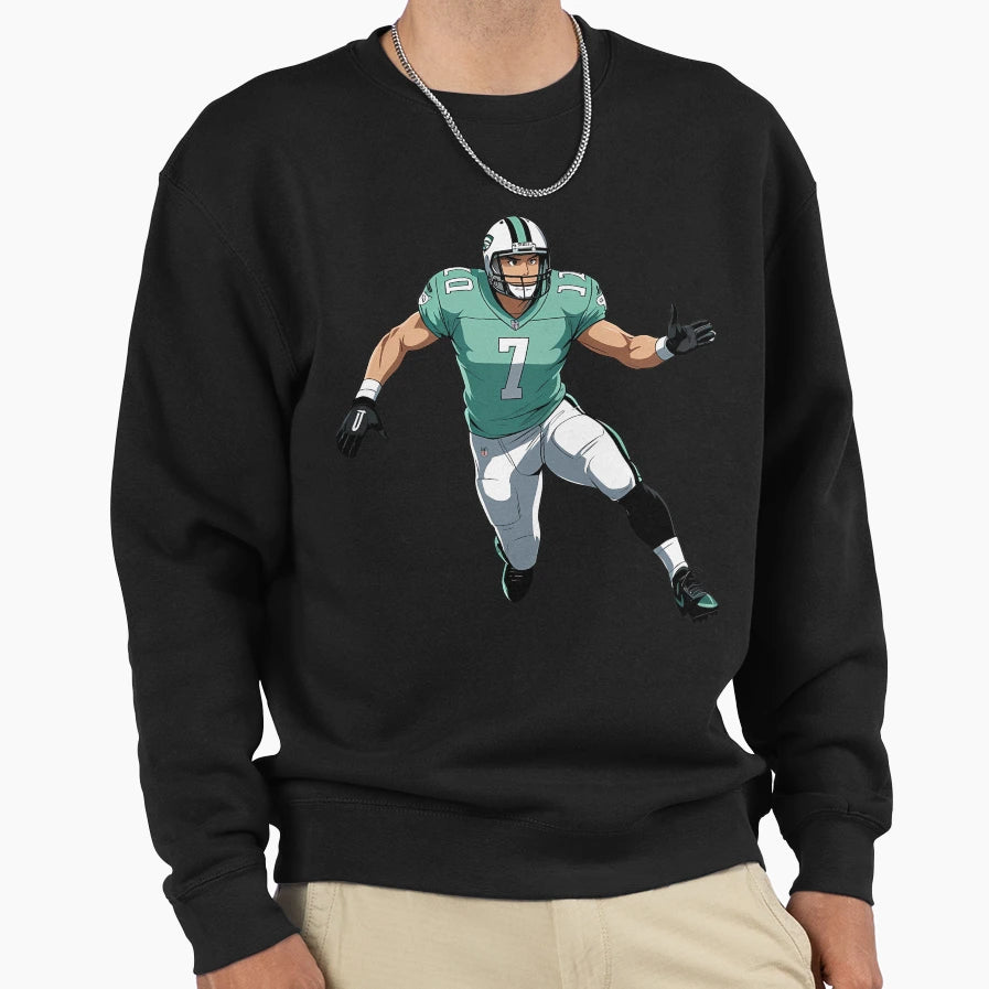 Anime Football Player Defense Sweatshirt - Minimalist Print Men Women - T-Shirt, Sweatshirt, Hoodie