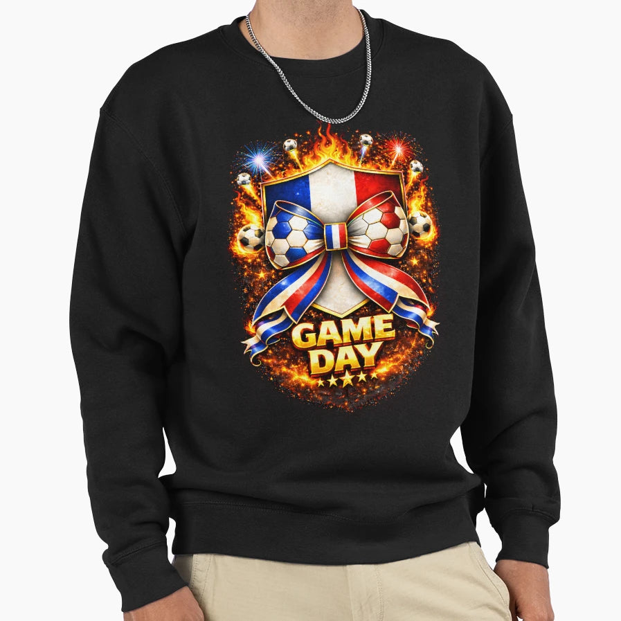 France Soccer Game Day Flaming Sweatshirt - Streetwear Style Unisex - T-Shirt, Sweatshirt, Hoodie
