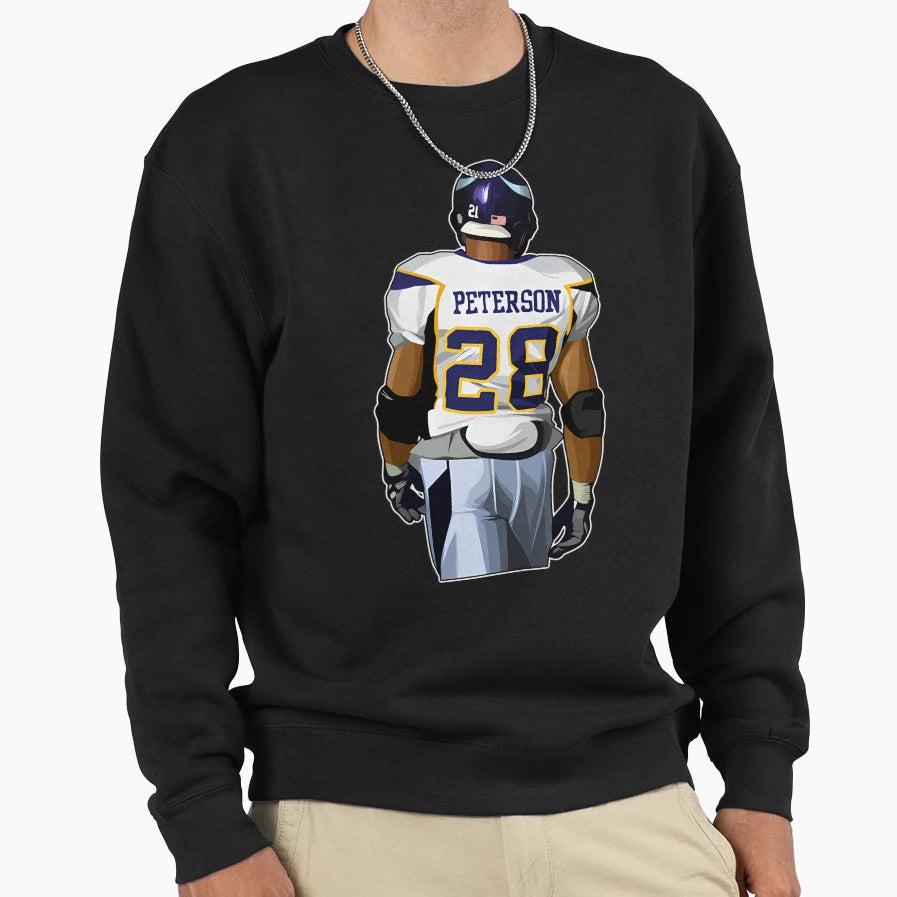 Adrian Peterson 28 Sweatshirt - Novelty Apparel for Adults - T-Shirt, Sweatshirt, Hoodie