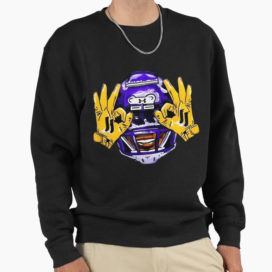 Fun Griddy Face Hooded Sweatshirt - Trendy Graphic Unisex - T-Shirt, Sweatshirt, Hoodie