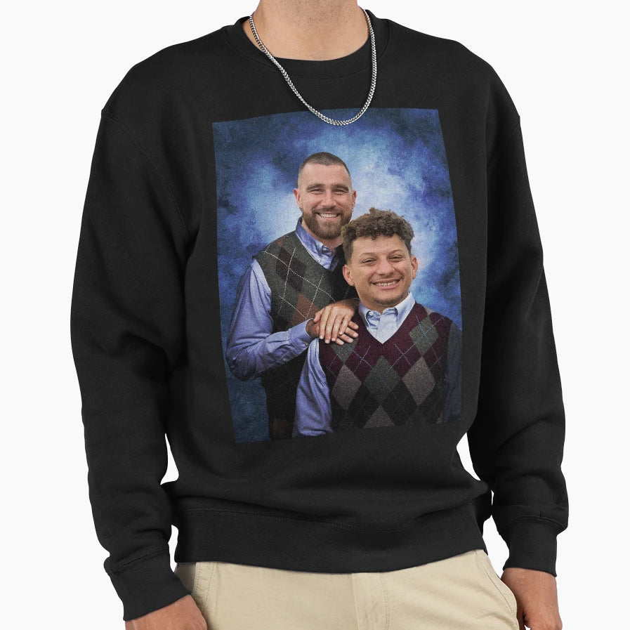 Kelce And Mahomes Stepbrothers Sweatshirt - Fun Novelty Design for Adults - T-Shirt, Sweatshirt, Hoodie