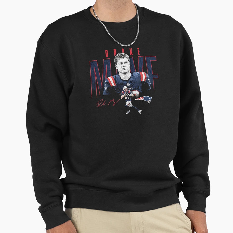 Drake Maye Patriots Sweatshirt - Custom Art Print for Adults - T-Shirt, Sweatshirt, Hoodie