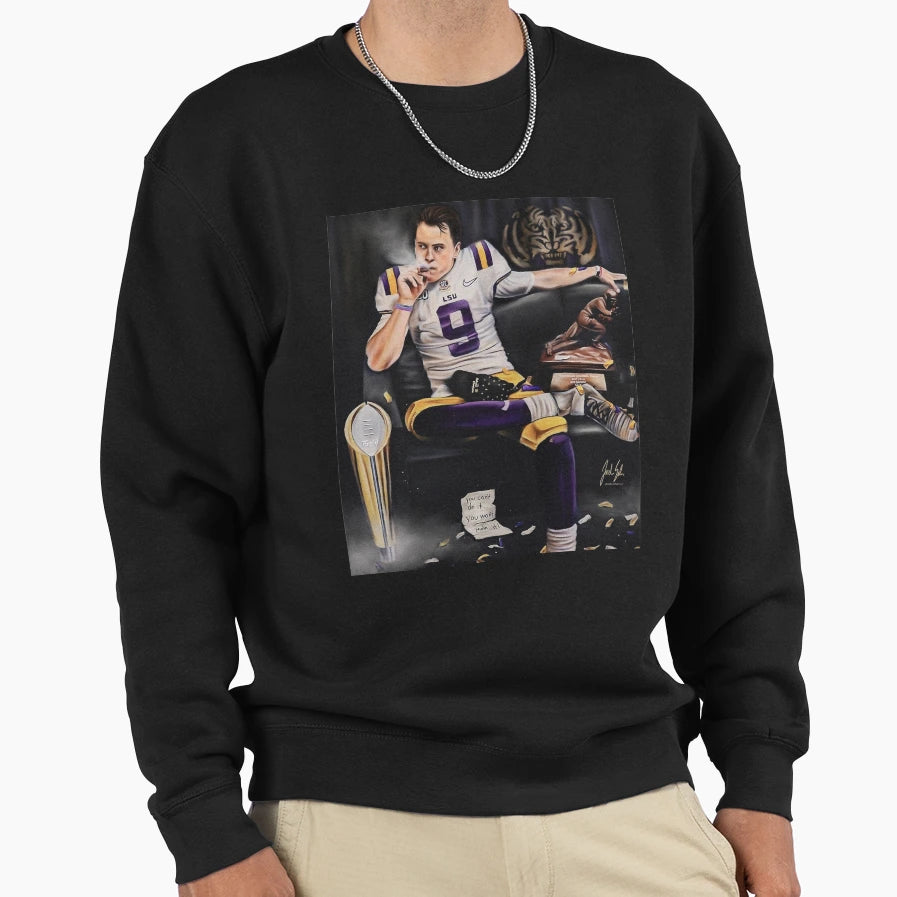 JB Smoking Cigar Painting T Sweatshirt - Fun Novelty Design for Adults - T-Shirt, Sweatshirt, Hoodie
