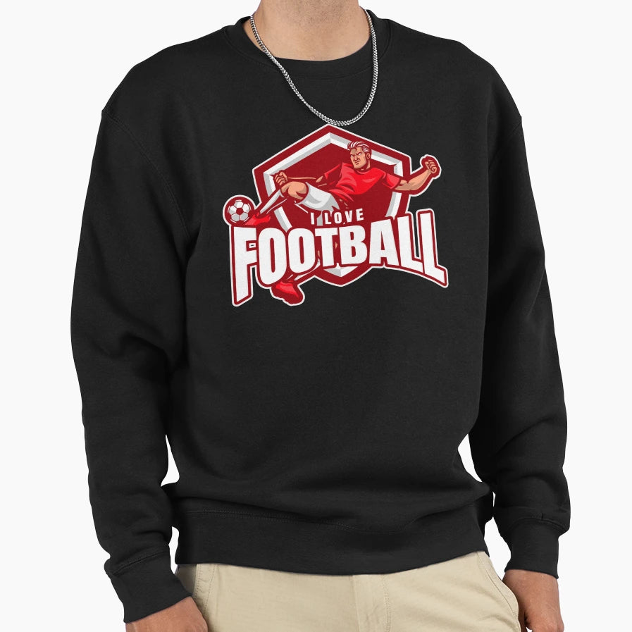 I Love Football Beautiful Game Sweatshirt - Casual Everyday Wear Unisex - T-Shirt, Sweatshirt, Hoodie