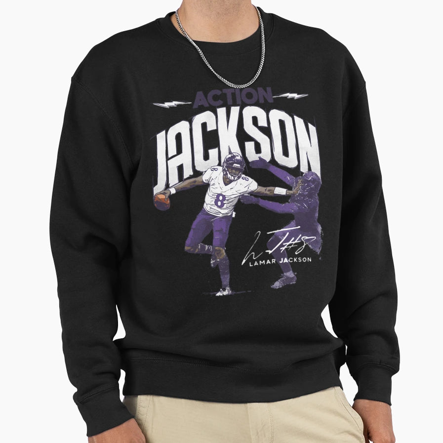 Lamar Baltimore Action Sweatshirt - Casual Everyday Wear for Adults - T-Shirt, Sweatshirt, Hoodie