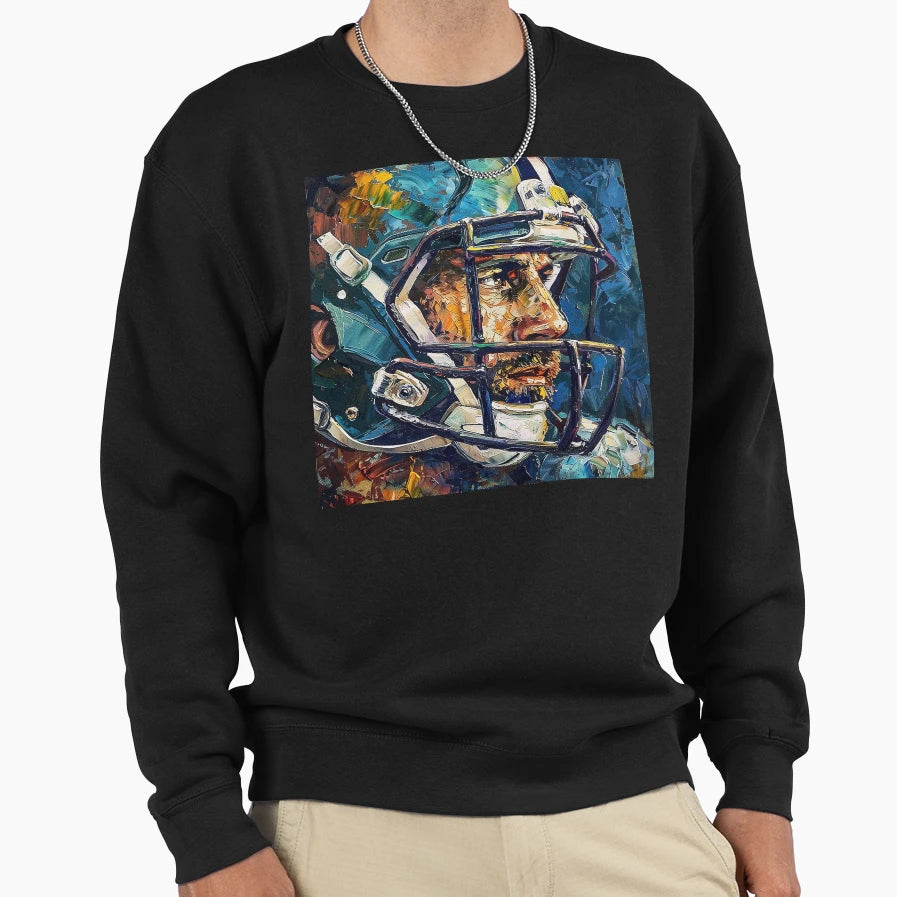 American Football Player Painting Sweatshirt - Aesthetic Graphic Men Women - T-Shirt, Sweatshirt, Hoodie