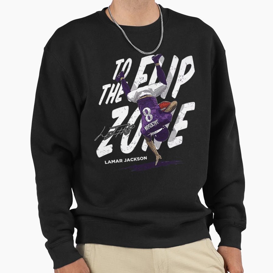 Lamar Baltimore Flip Zone Sweatshirt - Graphic Print for Adults - T-Shirt, Sweatshirt, Hoodie