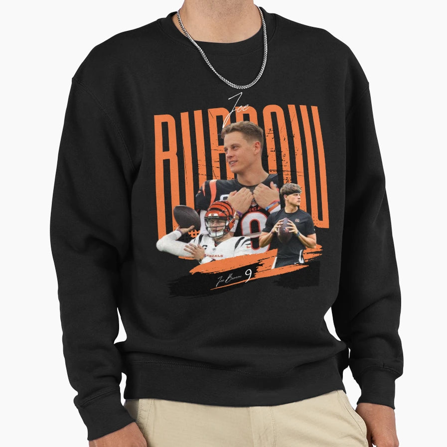 Quaterback 9 Burrow Sweatshirt - Unique Graphic Men Women - T-Shirt, Sweatshirt, Hoodie