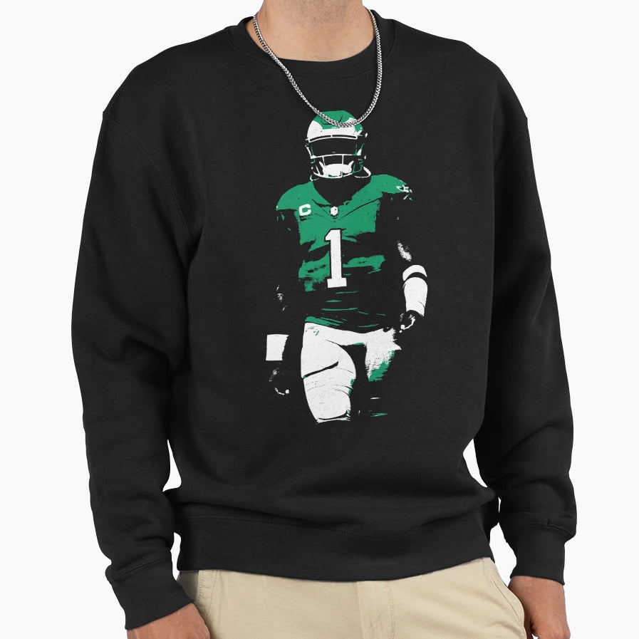 JH 1 Philly Football Stencil Tribute Sweatshirt - Fun Novelty Design Unisex - T-Shirt, Sweatshirt, Hoodie