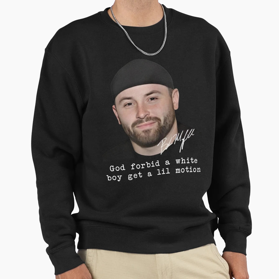 Baker Mayfields Funny Signature Sweatshirt - Minimalist Print Men Women - T-Shirt, Sweatshirt, Hoodie