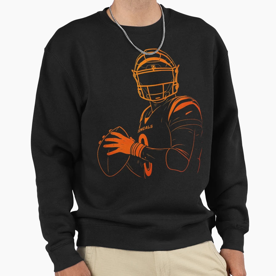 JB Neon Glow Qb Power Pose Sweatshirt - Graphic Print Unisex - T-Shirt, Sweatshirt, Hoodie