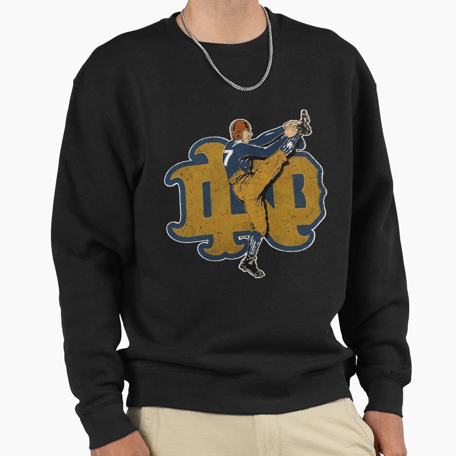 Football Player Kicking Sweatshirt - Casual Everyday Wear Men Women - T-Shirt, Sweatshirt, Hoodie