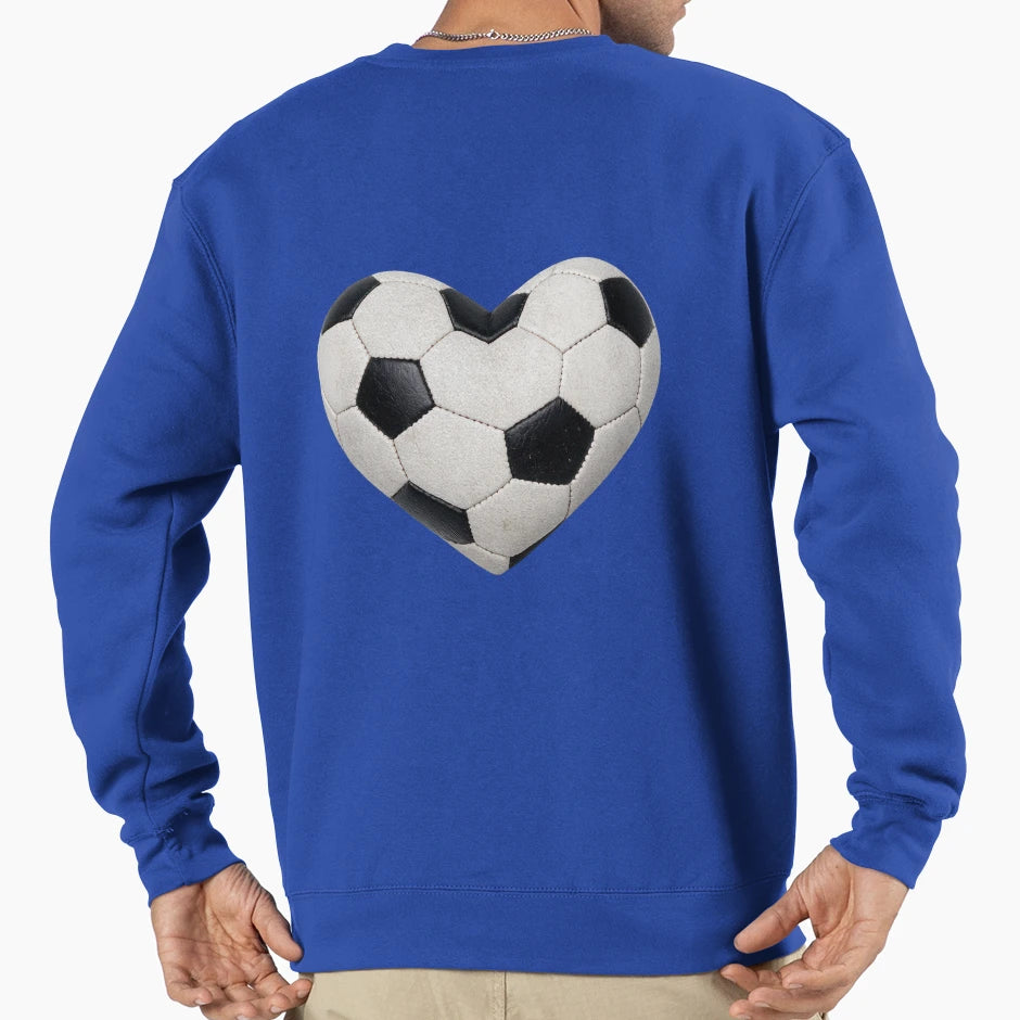 Football Heart Motif True Fans Sweatshirt - Minimalist Print for Adults - T-Shirt, Sweatshirt, Hoodie