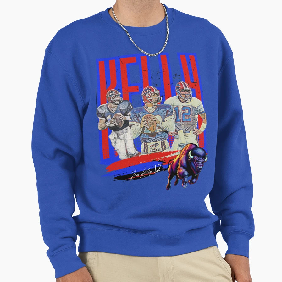 Jim Kelly Buffalo Bills Legendary Sweatshirt - Trendy Graphic for Adults - T-Shirt, Sweatshirt, Hoodie