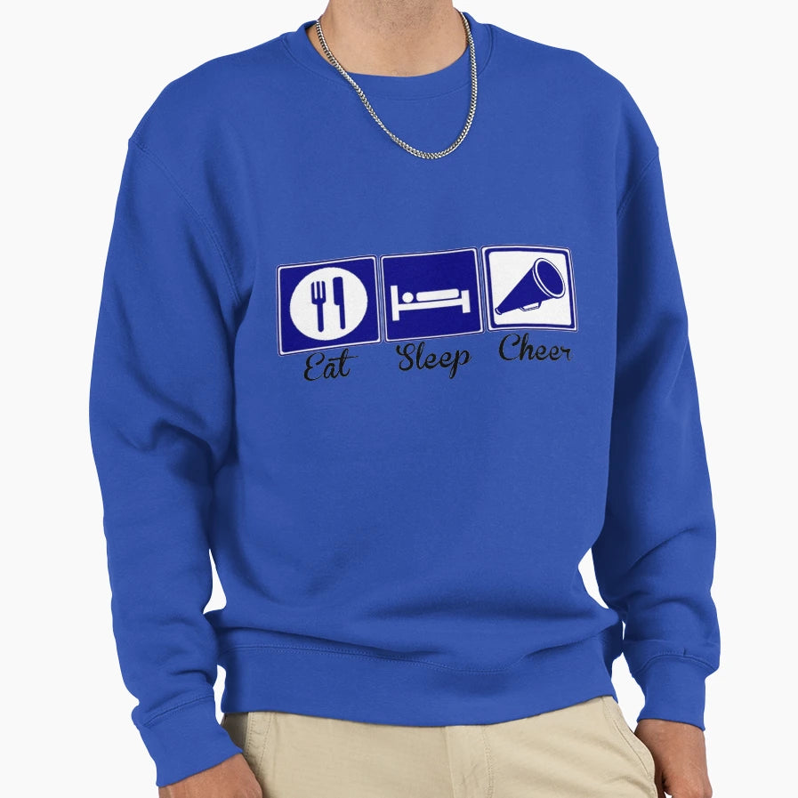 Eat Sleep Cheer Sweatshirt - Aesthetic Graphic Men Women - T-Shirt, Sweatshirt, Hoodie
