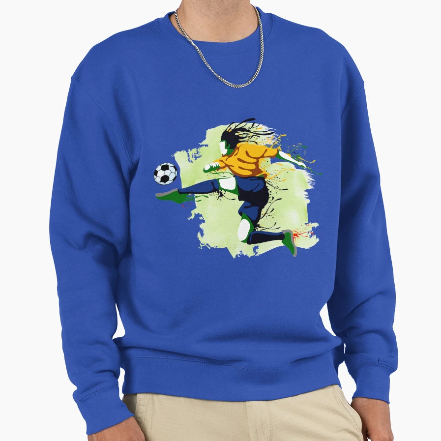 Soccer Footballer Ball Action Sweatshirt - Casual Everyday Wear Men Women - T-Shirt, Sweatshirt, Hoodie