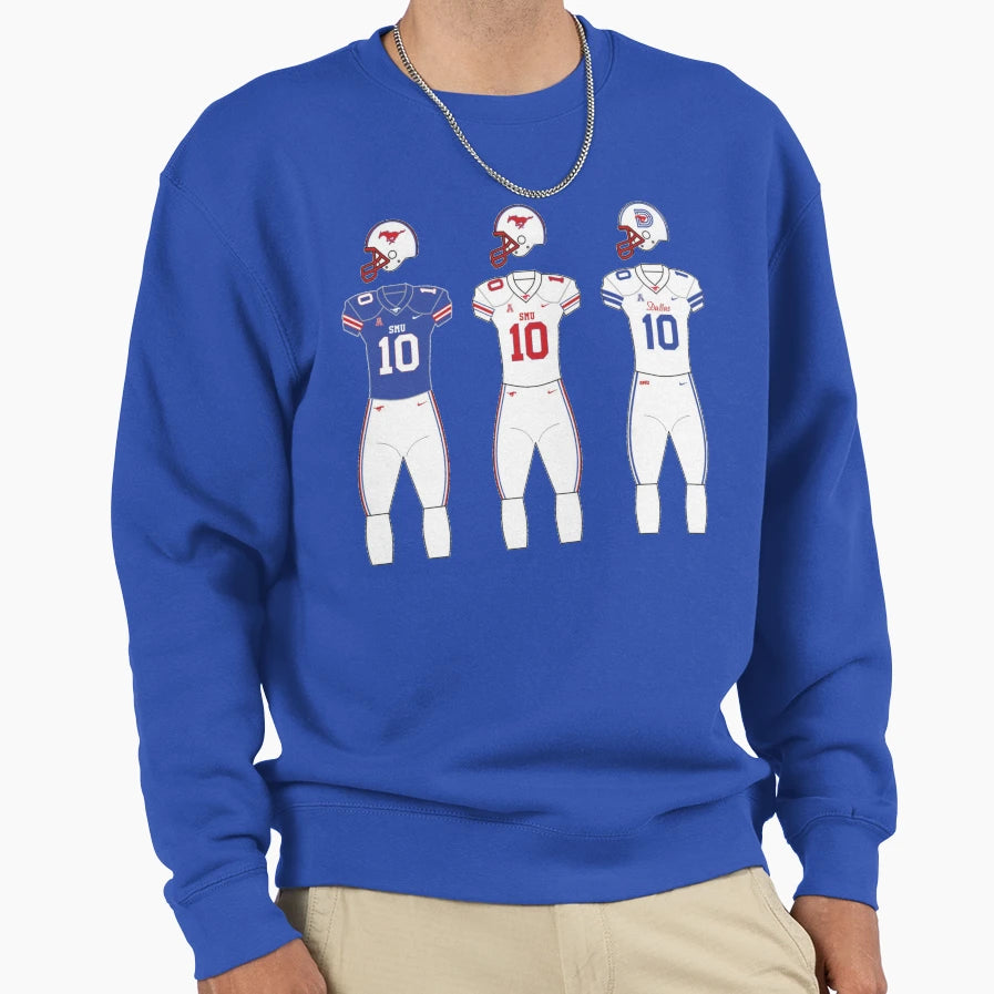 Smu Football Uniforms Sweatshirt - Aesthetic Graphic for Adults - T-Shirt, Sweatshirt, Hoodie