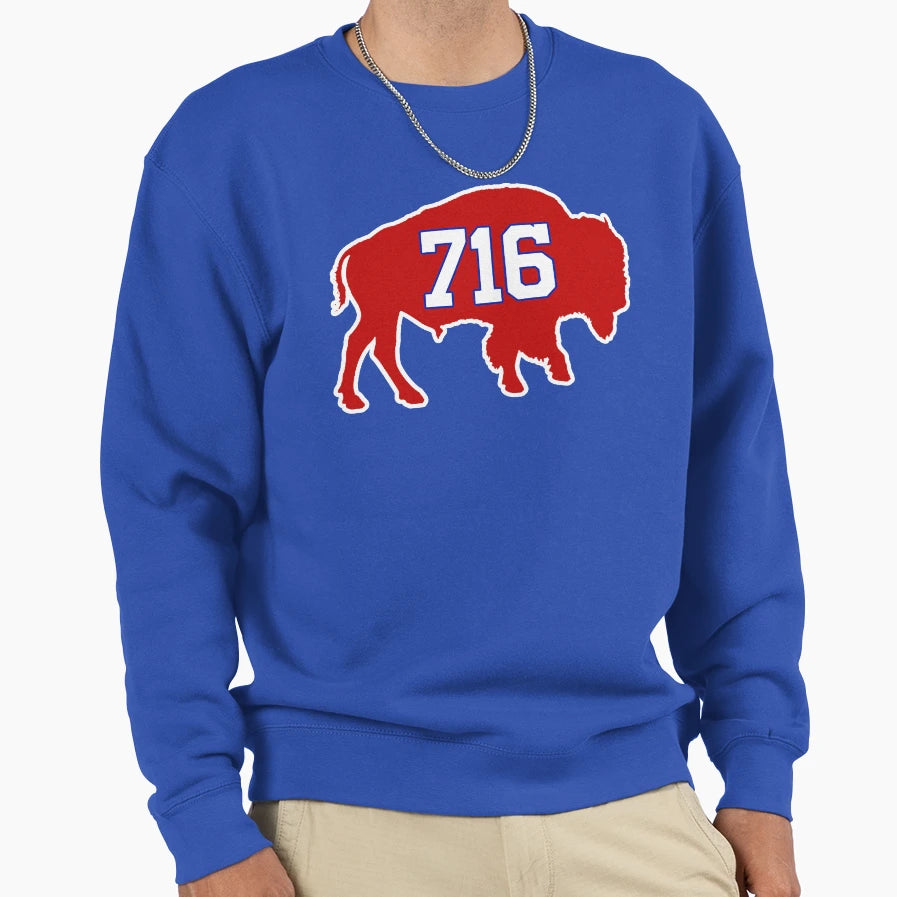 Buffalo 716 Area Code And T-Shirt - Graphic Print Men Women - T-Shirt, Sweatshirt, Hoodie